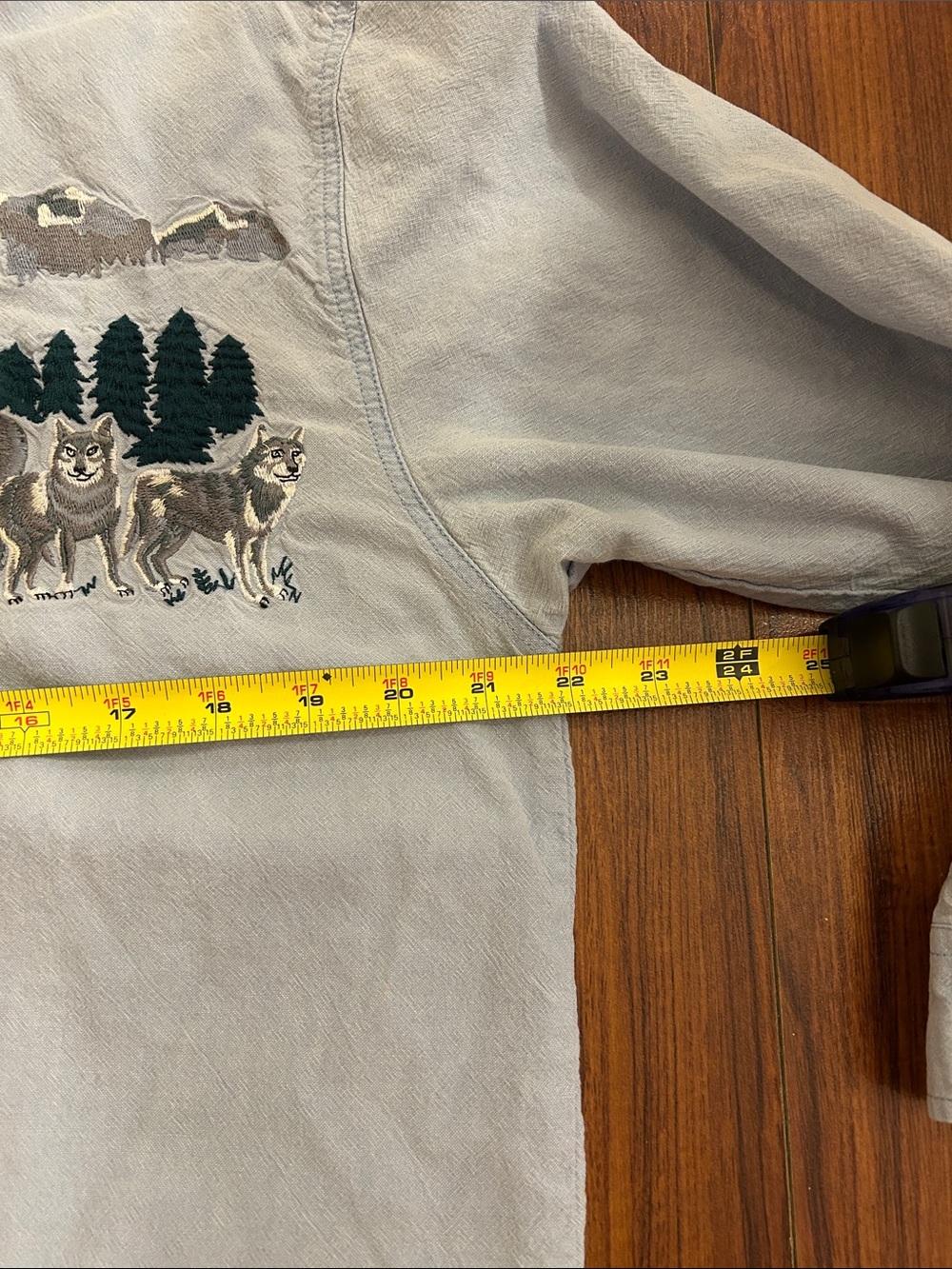 Casey Coleman Button Up Embroidered Wolf Shirt - Picture 6 of 8